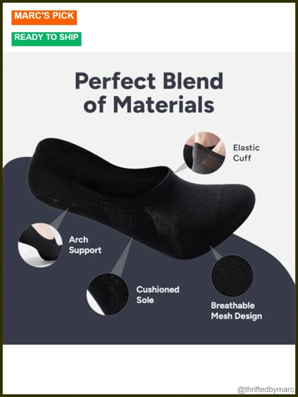 No Show Ankle Socks Men Non Slip Invisible Low Cut Cotton Spandex